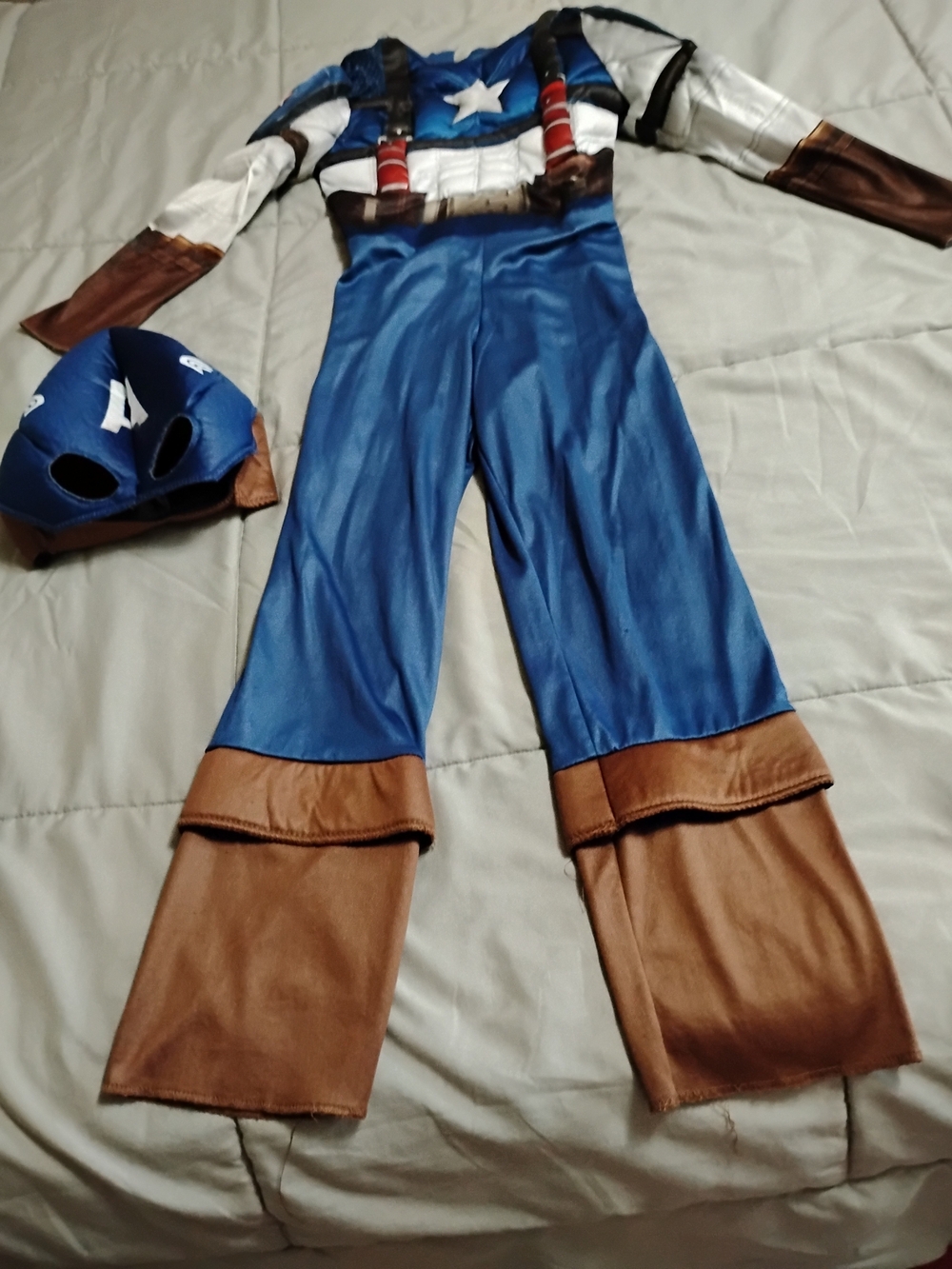 Kids Captain America Muscle Costume & Mask Size S 4-6 (Read Description)
